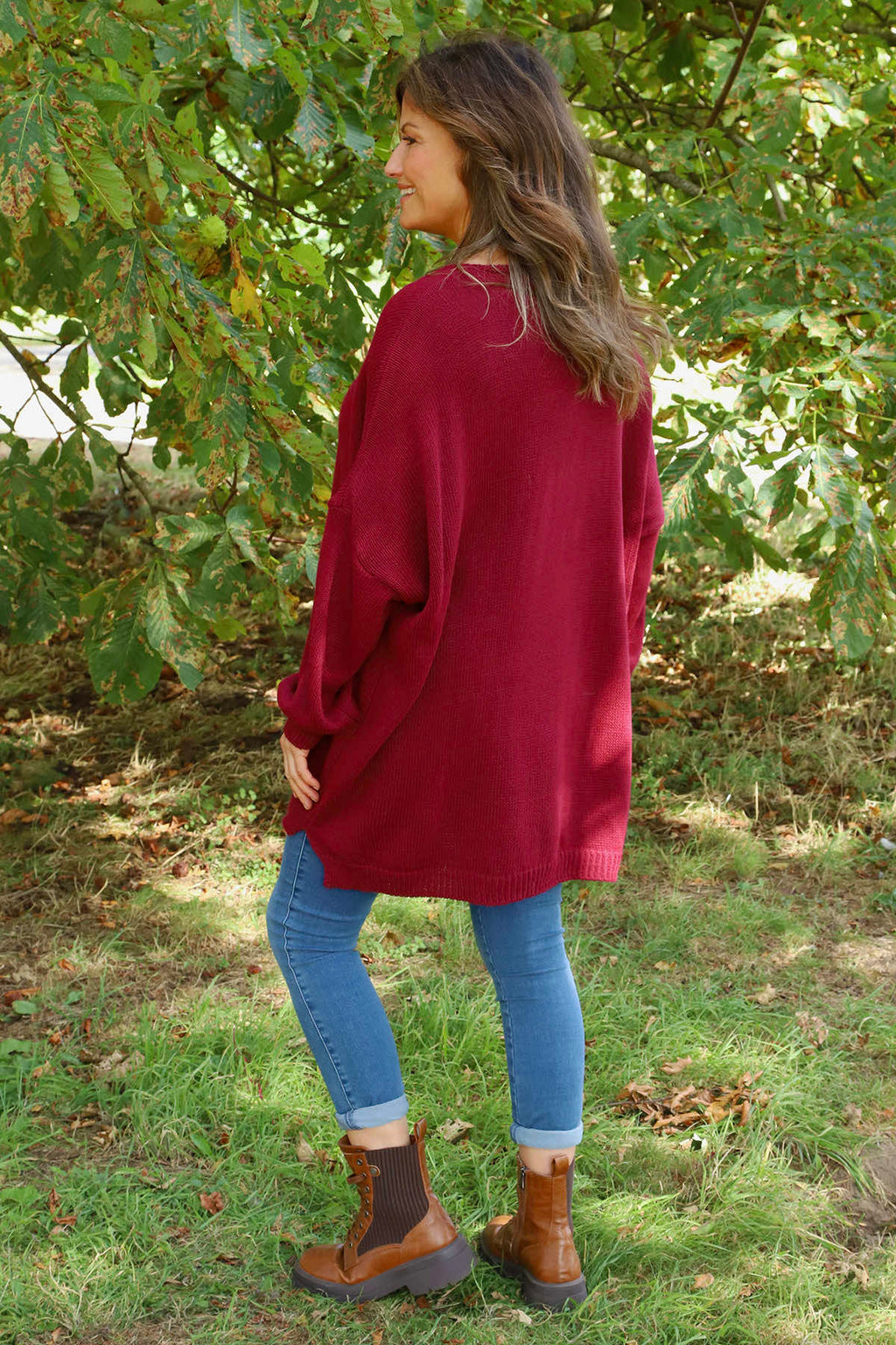 Made In Italy V neck jumper - Wine