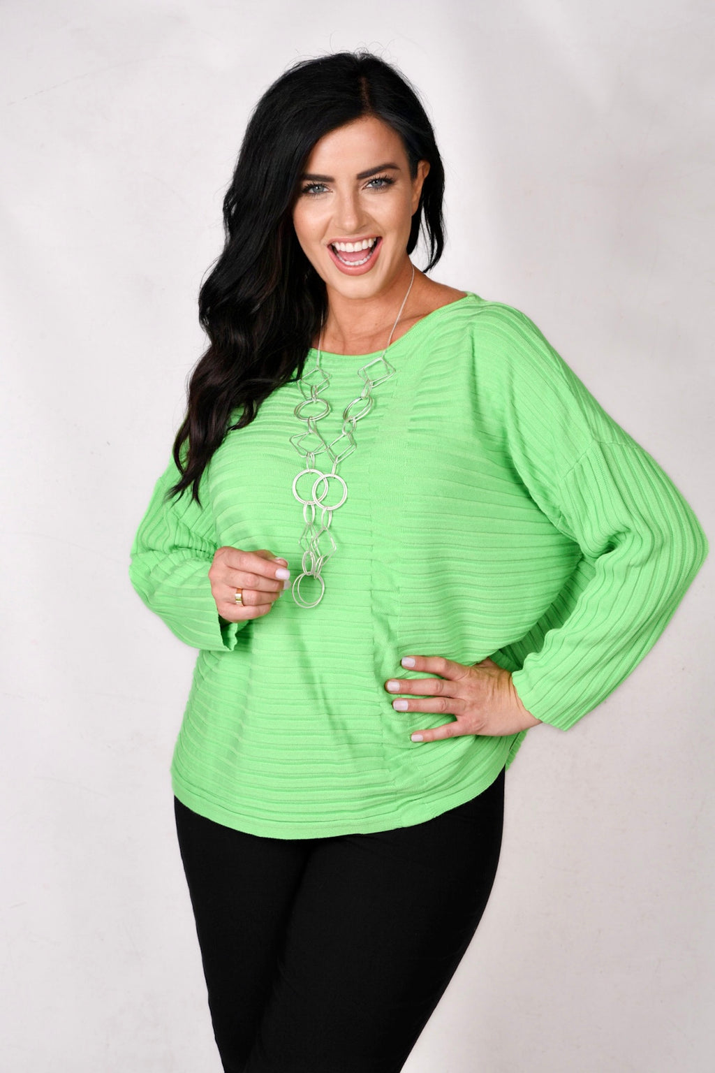 Doris Streich rib detail jumper - Acid Green