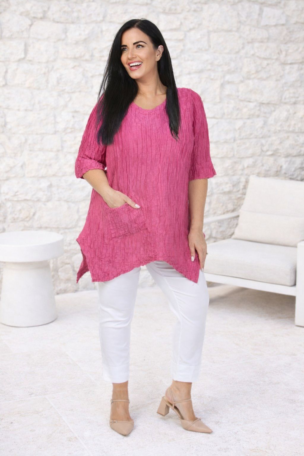 Grizas one pocket tunic - Fuchsia