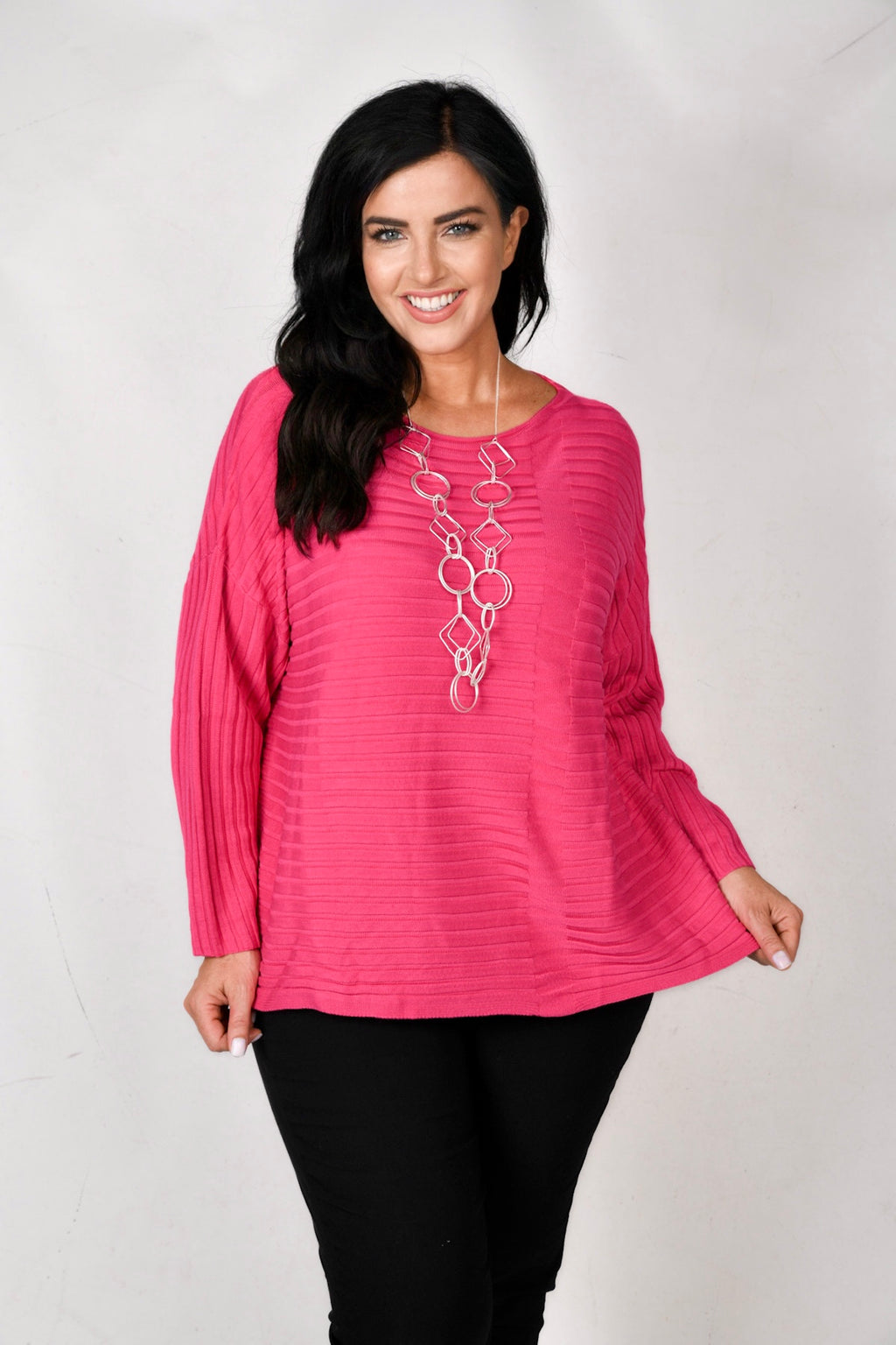 Doris Streich rib detail jumper - Fuchsia