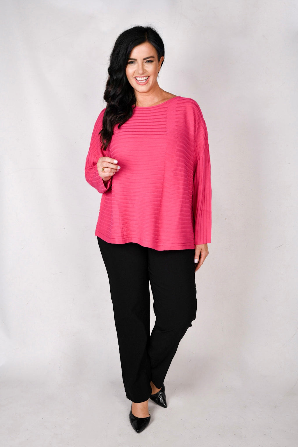 Doris Streich rib detail jumper - Fuchsia