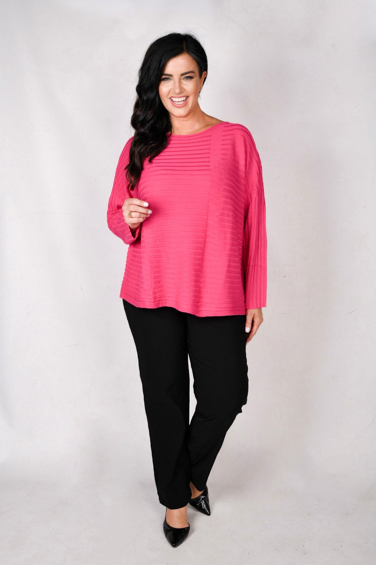Doris Streich rib detail jumper - Fuchsia