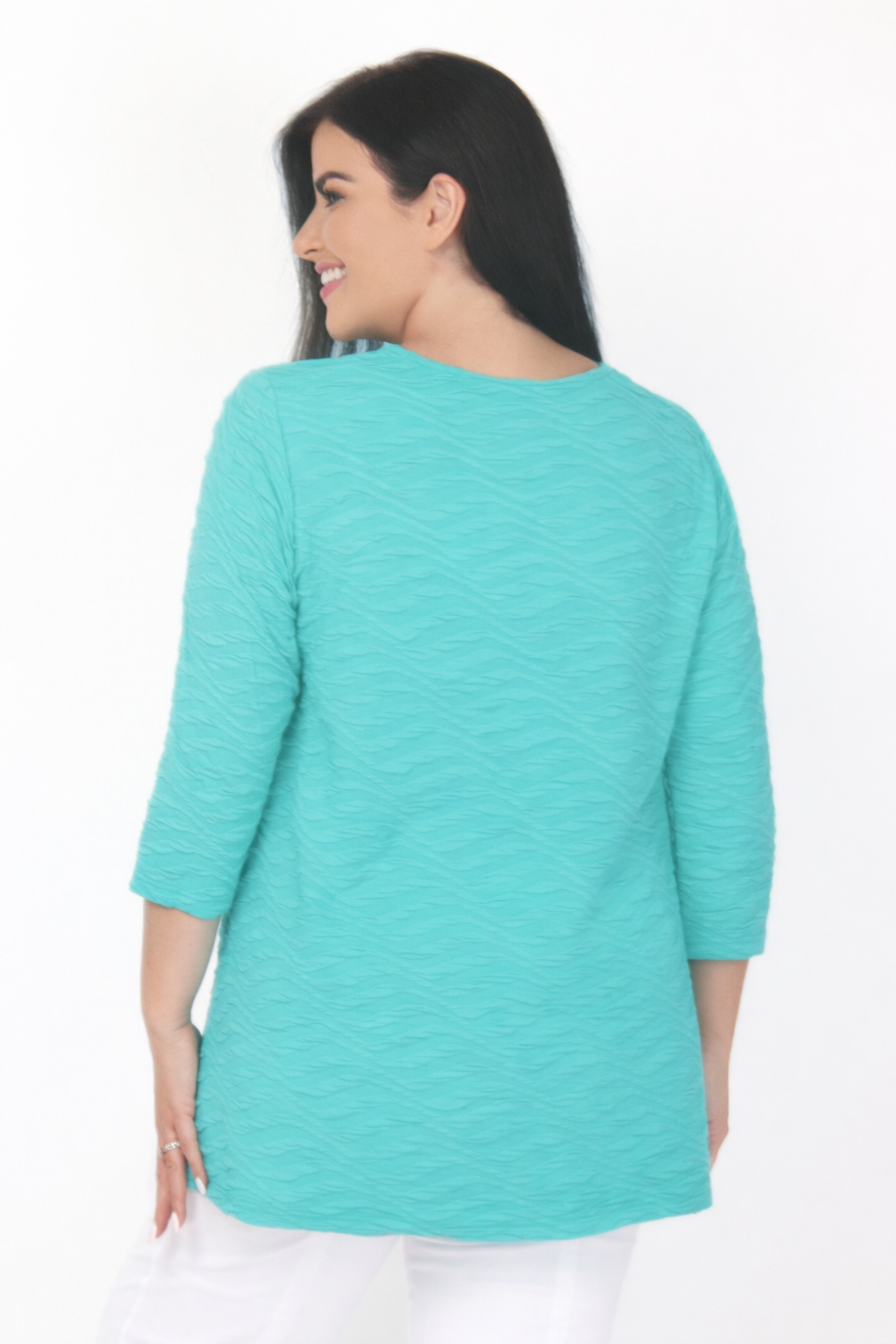 Pont Neuf Cam jersey texture tunic - Aqua