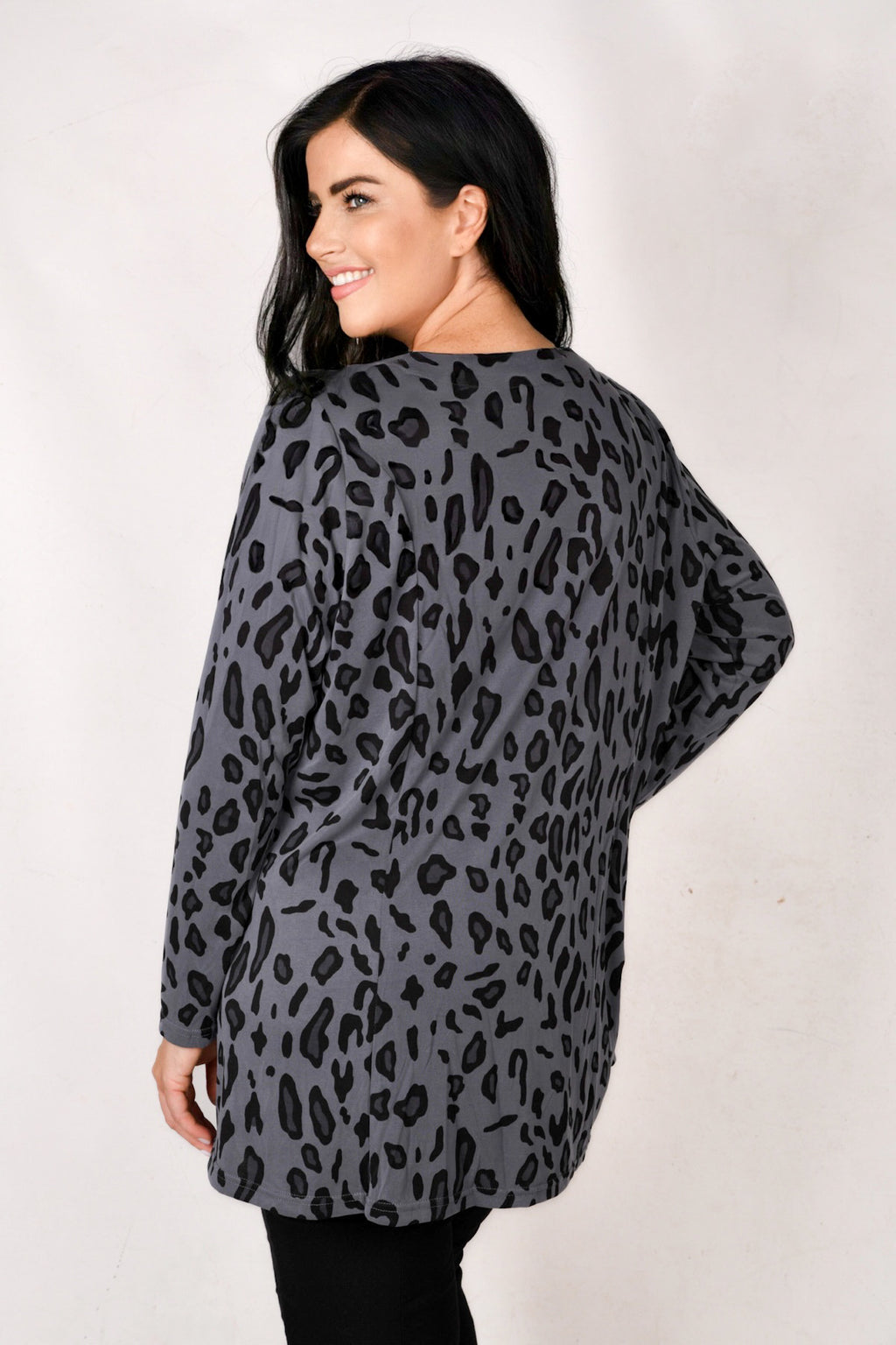 Mona Lisa animal print bling neck tunic