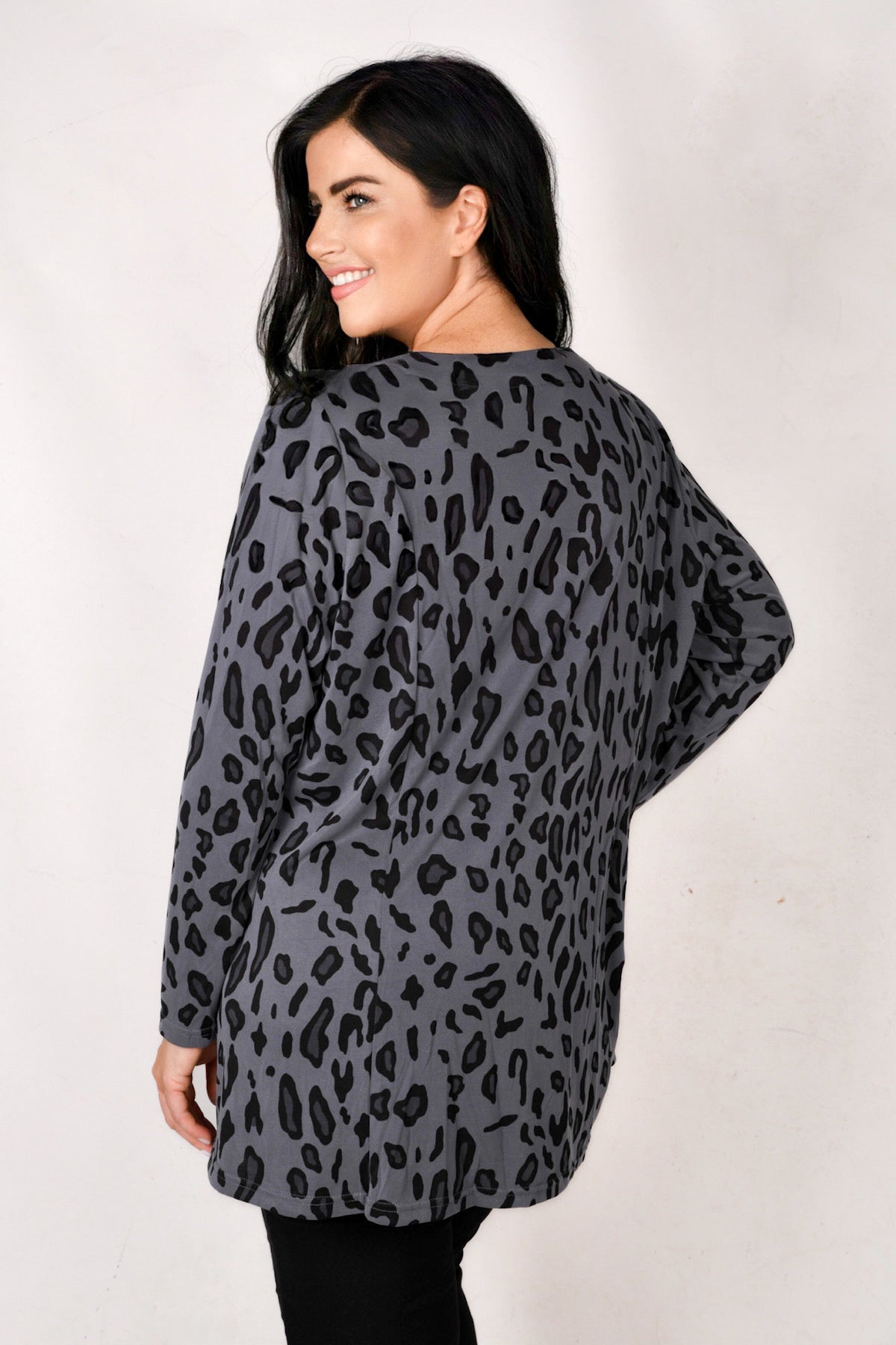 Mona Lisa animal print bling neck tunic