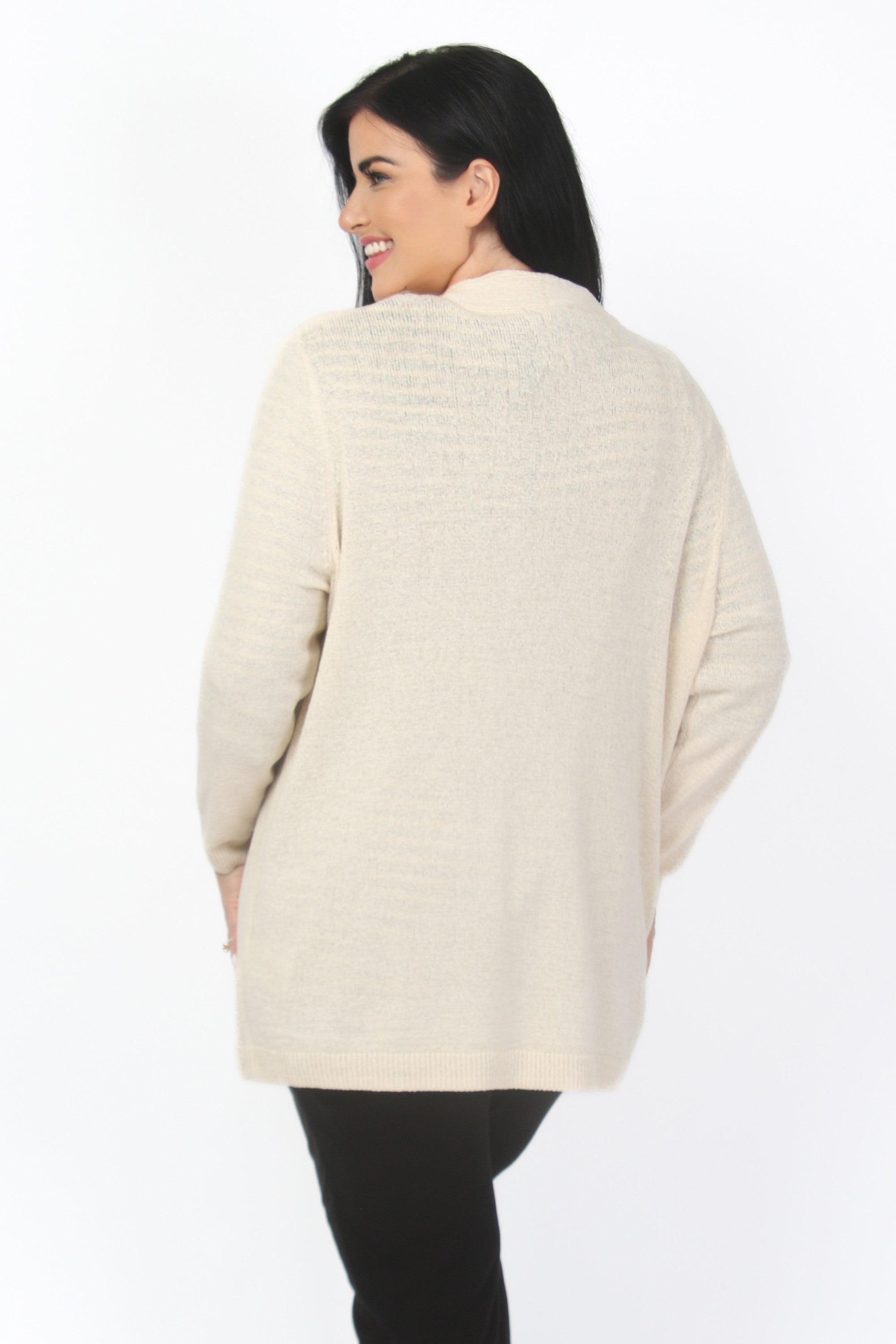 Via Appia edge to edge cardi - Ecru