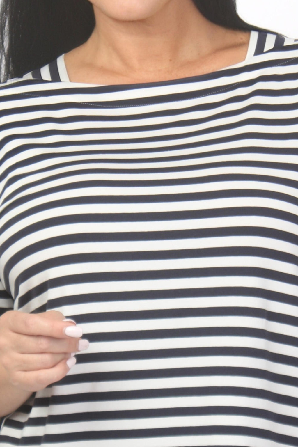 Via Appia jersey stripe tee - Navy