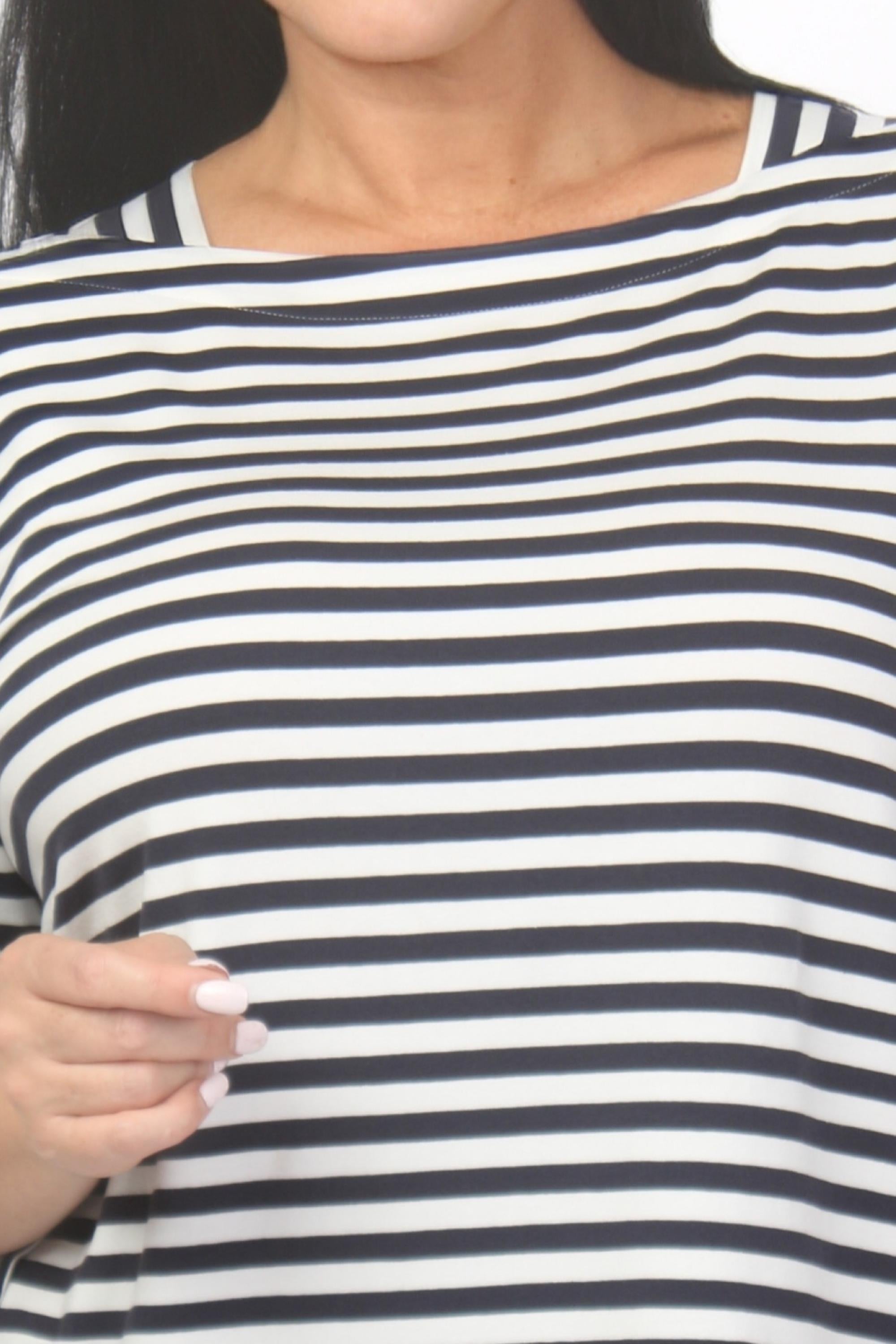 Via Appia jersey stripe tee - Navy