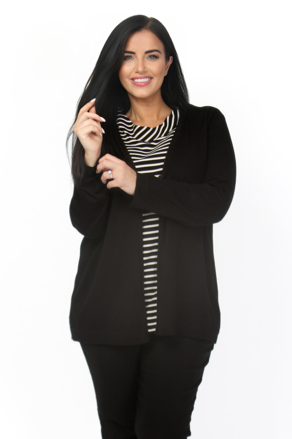 Via Appia one button cardi - Black